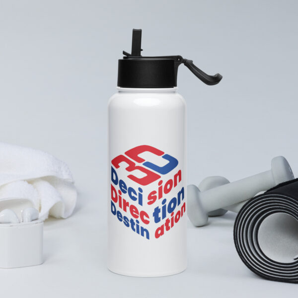 3D Decision Direction Destination Stainless Steel Water Bottle